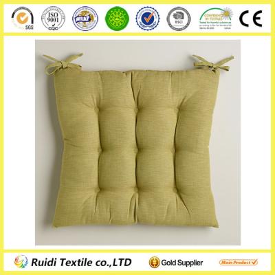 China Fern Khadi Green Plain Color Soft Cushion Car Seat Pad With Ties for sale