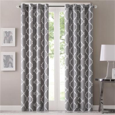 China Custom Printed Cheap Blackout Hotel Curtain Polyester Window Curtains Ready Made With Grommet for sale