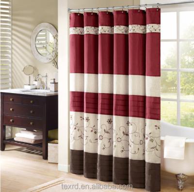 China 100% Polyester Embroidery Shower Curtain Fancy Bathroom Sustainable Curtain for sale