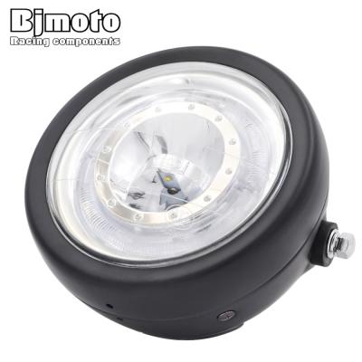 China Matel BJMOTO Motocross Touring Custom Round Bikes LED Headlight Cafe Racer Spotlight for sale