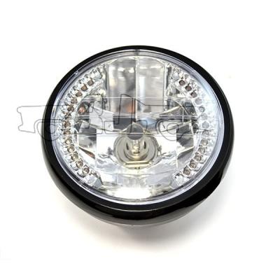 China ABC Plastic Wrap + PC Lens BJ-HL-008 ATV Scooter Headlight 35W 26 LED Round ct100 Amber Motorcycle Headlight for sale