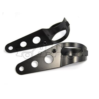 China BJ-HLB-001L Black Motorcycle 35mm-43mm Aluminum Headlight Mount Bracket Fork Chopper Bobber Ears for sale