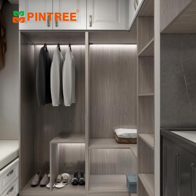 China Customized PINTREE Wooden Plywood Wardrobe Designs Small Mirror Closet Cabinet Plywood Wardrobe For Bedroom for sale