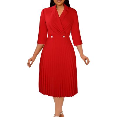 China K&Y Elegant and Classy Anti-Static Equipment Dress Office Wears for Elegant Lady Wear African Collar Formal Career Work Suit Office Dresses for sale