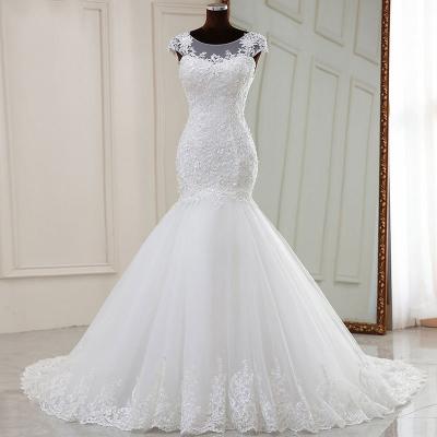 China Fashion Women Anti-static Elegant White Mermaid Wedding Dress Vestido De Noiva Bridal Tulle K&Y Ball Gown Wedding for sale