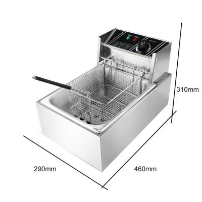 China Hot Sales Frying Snacks 6 Liter Restaurant Countertop Chicken Food Fry Deep Fryer Commercial Electric Deep Fryer Machine for sale