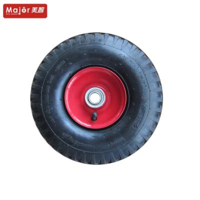 China Factory 10 Inch Flat Free Direct Inflatable Rubber Wheel 4.10/3.50-4 Heavy Load Rubber Wheel For Tractor for sale