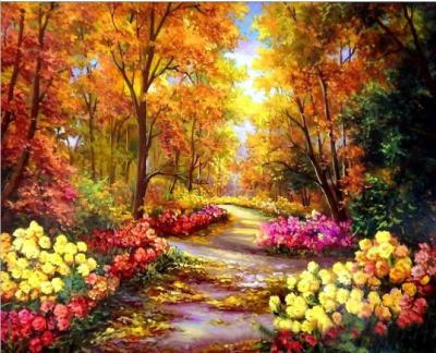 China Classic Landscape DIY Painting By Numbers Beautiful Sky Forest 5D Customize Painting By Numbers For Adults And Kids for sale