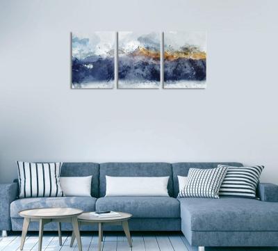 China Bohemia Mountains Abstract Canvas Wall Art For Living Room Navy Blue Abstract Canvas Prints For Home Decor for sale