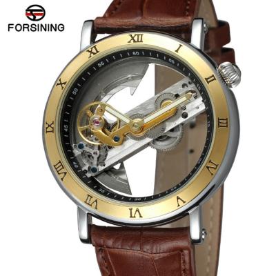 China 2019 Automatic Date FORSINING New Mechanical Watch Skeleton Design Stainless Steel Watch for sale