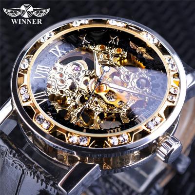 China Newest Diamond Dial Men Design Winner Auto Date Mechanical Watches for sale