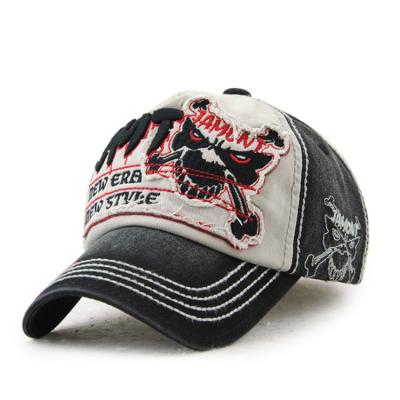 China Picture Letter Embroidery Baseball Trucker Hat Skull Pattern Outdoor Hat for sale