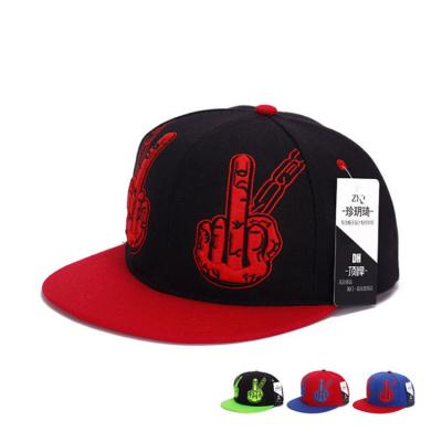 China New Fashion Retro Image Outdoor Sports Finger Embroidery Cotton Baseball Caps Hip Hop Hats for sale