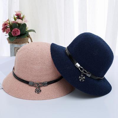 China Women's Straw Ribbon Design Beach Hat Image Summer for sale