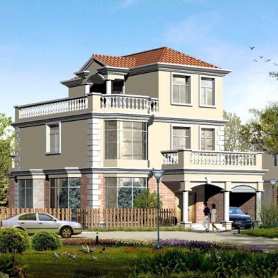 China Luxury three storey light steel prefabricated house villa for sale