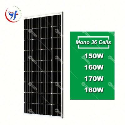 China YFT Commercial Mono Solar Panel 200W 190W 180W 160W 150W 100W 36cells Poly Solar Panel for sale