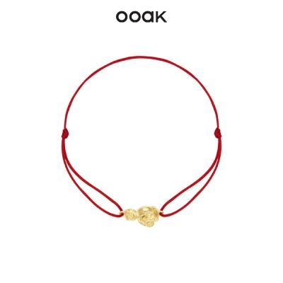 China Free Sample OOAK Cute Sweetener 18K Gold Plated Rose Charm Wax Brass Single Nylon Colored Wire for sale