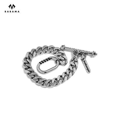 China Free Sample Industrial Fancy Babama Designer Cuban Link Chain Bracelet Set TRENDY - 2022 Hip Hop Trendy Bracelet Set Men Women for sale