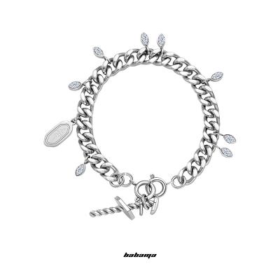 China Industrial Designer Cuban Chain Bracelet - 2022 Stainless Steel FASHIONABLE Hip Hop Free Sample Fancy Babama Bracelet for sale