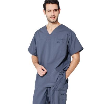 China Anno High Quality Workwear Medical Gray Comfortable Two Way Stretch Scrubs For Hospital Uniform Women Scrubs Surgical Garments for sale