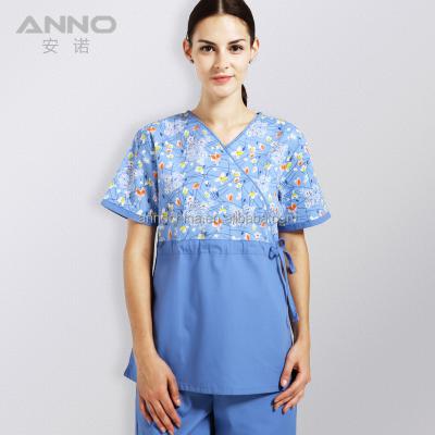 China Hospital ANNO Maternity Wrap Nurse Scrub Top for sale