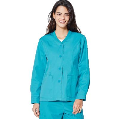 China Breathable Performance Scrub Jacket Hospital Uniform Workwear Purple Color Medical Uniform Scrub Sets For Hospital For Women Woven 1set/bag for sale