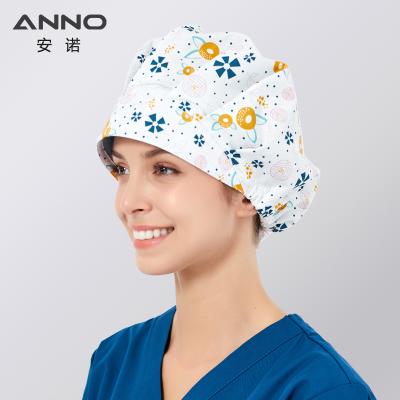 China ANNO High Quality Stylish Cartoon Comfortable Surgical Hats Print Doctors Hair Medical Nurse Operating Room Caps for sale