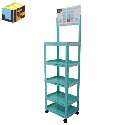 China Eco-Friendly Blue Color High Demand Plastic POP Display Stand for sale