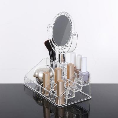 China Wholesale Clear Storage Makeup Acrylic Cosmetic Organizer With Mirror And Drawer 22.3*12.8*25.7CM for sale