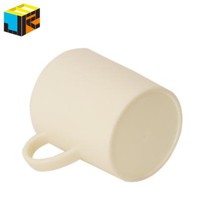 China Factory Sale Sublimation Eco-friendly Natural Color Plastic Tooth Mug White Mugs With Handle for sale