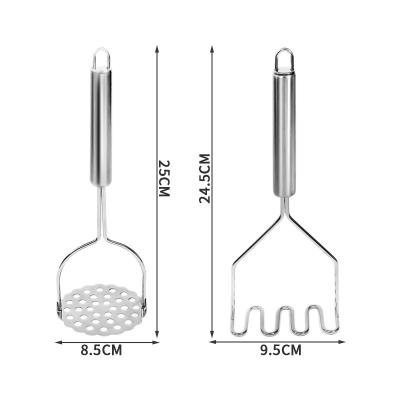 China Sustainable Wholesale Cooking and Kitchen Instrument Set Stainless Steel Vegetable Crusher Potato Masher for sale