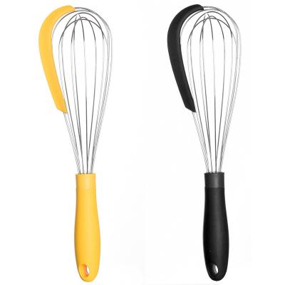 China Viable Creative 2 in 1 Design 304 Stainless Steel Egg Mixer Beater with Silicone Cream Scraper for sale