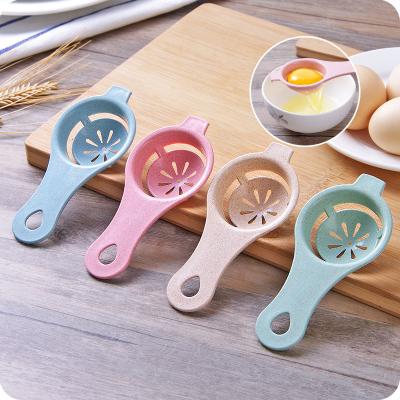 China Wholesale Viable Plastic Kitchen Instruments Food Grade PP Wheat Straw White Separator Egg Strainer Filter Egg Yolk Divider for sale