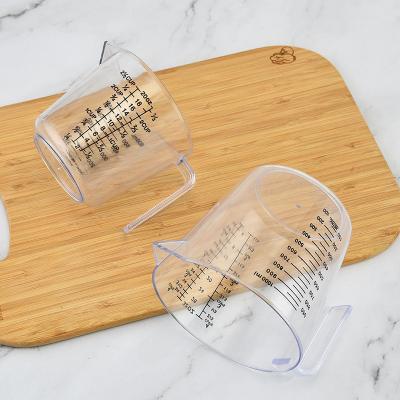 China DDP Microwave Safe Shipping Safe Custom Printed Clear Plastic 1000ml 600ml 300ml 150ml 4PCS Set Measuring Cups PS for sale