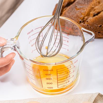 China Viable Kitchen Baking Tool Kit 1000ml 500ml 350ml Large Capacity Glass Measuring Cup With Scale for sale