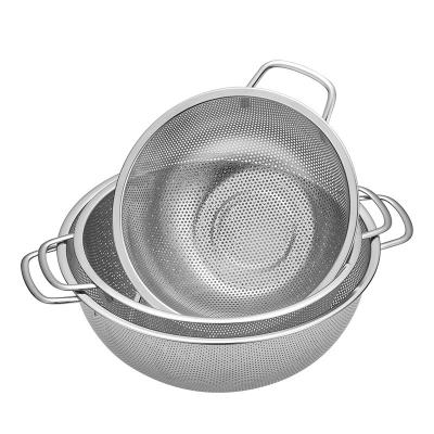 China Sustainable Stainless Steel Drain Colander For Washing Vegetables And Rice Fruit for sale