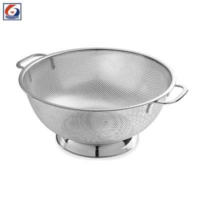 China Sustainable Kitchen Food Strainer Bowl Basket 18/8 Stainless Steel Colander With Handle For Cooking Strainer Strainer 3 Quart 5 Quart for sale