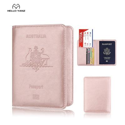 China Australian Passport Holder Fashion Antimagnetic Passport Sleeve Cover PU Bank Card Holder Bank Card Sleeve Leather Card Holder for sale