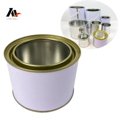 China Newest Style Oxidation Resistance Direct Oil Cans Round Empty Metal Tin Can With Lids Body Welding 1L Liter/Gallon For Paint/Coating/Oil/Ink for sale