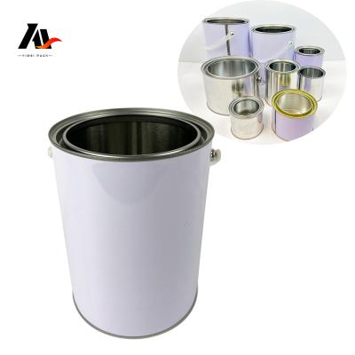 China Newest Oxidation Resistance Style 1L/Gallon Liter Round Metal Tin Container Cans With Lids Body Welding For Paint, Coating Chemicals for sale