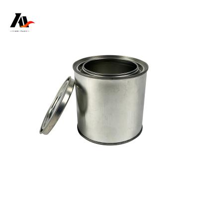 China High Quality Oxidation Resistance Round Metal Tin Container Cans With Lids Body Welding 1L Liter / Gallon For Paint / Coating / Oil / Ink Customized for sale