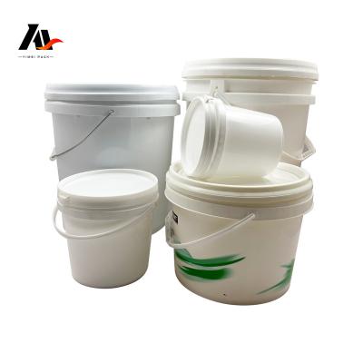 China Hot Sale High Quality 2L 5L 10L 20L 25L Oxidation Resistance Plastic Paint Pail Bucket Customizable LOGO For Industrial Coating Latex 5 Gallon for sale