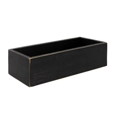 China Professional Black Farmhouse Eco-Friendly Box Farmhouse Decor Wooden Seat Production Box Storage Case for sale