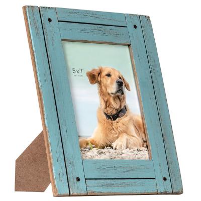 China Rustic Customized Wood Frame with Hand Distressed Finish Office Decor Vintage Picture Frame for 5 by 7 - inch Pictures for sale