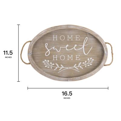 China Eco-Friendly Amazon Sells Well Manufacturer Custom Wholesale Home Decor Wood Tray - home sweet home for sale