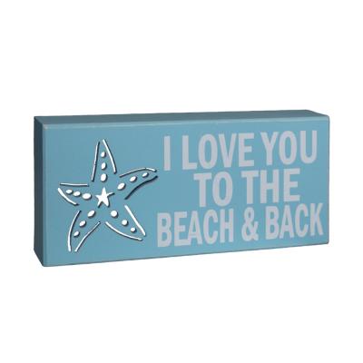 China Wholesale Professional Eco-Friendly and Custom Made Ocean Beach Wood Box Sign Wall Decoration Wood Style Home Decoration for sale