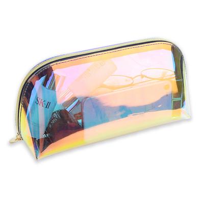 China Fashion Lady Summer Makeup Zipper Closure Colorful Transparent PVC Material TPU Cosmetic Bag for sale