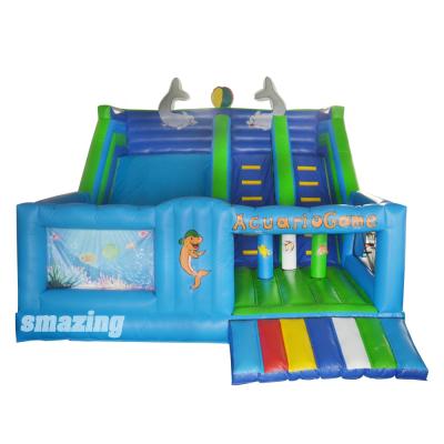 China juegos outdoor inflatables amusement dolphin outdoor activities giant inflatable playground slide for sale for sale