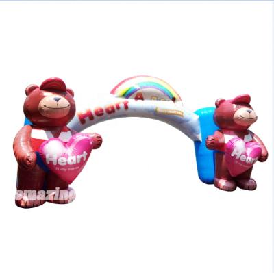 China Lovely Promotion Bear Led Arch Inflatable Outdoor Inflatable Advertising Arch Inflatable Wedding Arch To Promote for sale