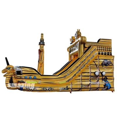 China Outdoor entertainment preferential pirate ship inflatable water slide for sale for sale